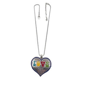 Brighton Summer of Love Necklace Large colorful Etched heart Brighton Bag Incl